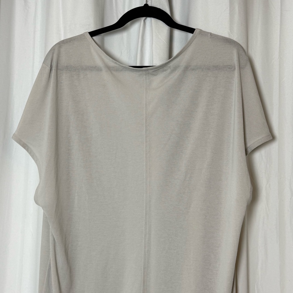 Lucy Mesh Open Cardigan Gray Lightweight Athleisure Layer L XL - Picture 7 of 9
